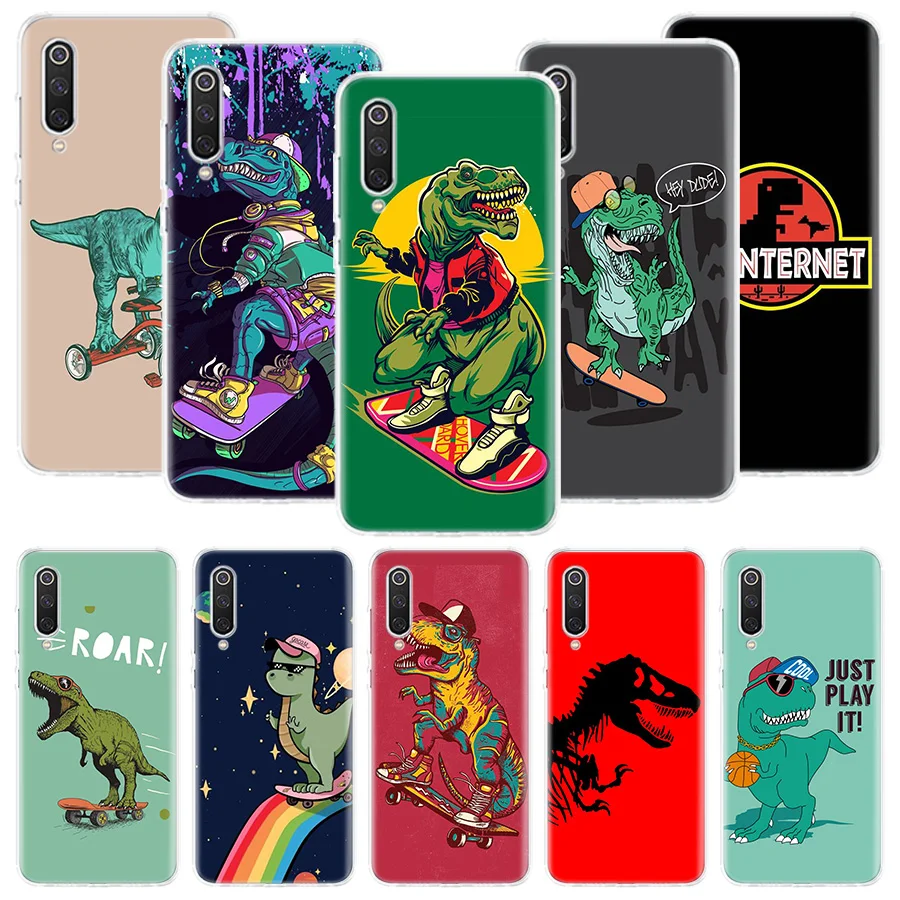 

Dinosaur Skate Dude Play Phone Case For Xiaomi Redmi Note 10 9 8 11 Pro 11T 11S 10S 9S 9A 9C 9T 8T 8A 7 7A 5 Art Pattern Cover