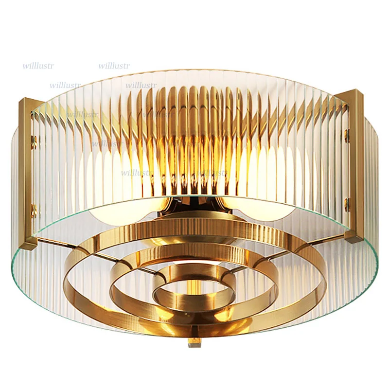 Стеклянный потолочный светильник в американском стиле ретро железная лампа для