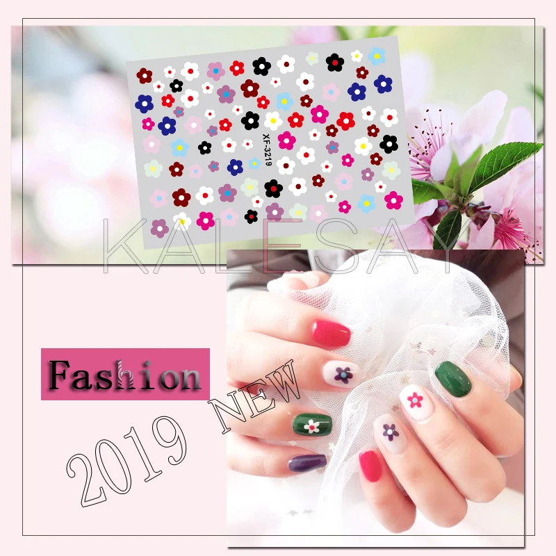 Princess Flower Faerie Nail Sticker for Design Decoration Lavender Art Stickers Decals Back Glue on Nails Manicure | Красота и