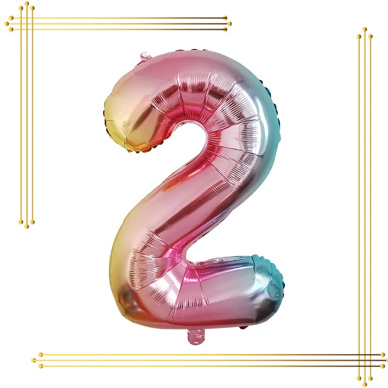 32-дюймовые градиентные большие фольгированные шары для дня рождения с гелием, цифры Happy Party Decorations Kids Figures Wedding Air Globos.