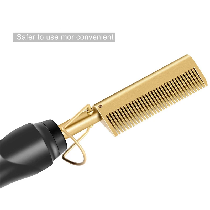 

Multifunctional Hair Straightening Brush 2 IN 1 Ceramic Curler Electric Comb Straightener Hair Curling Iron Smoothing Brush