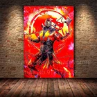 Постер Mortal Kombat в виде скорпиона, Картина на холсте, настенное искусство, украшение для файтингов, домашний постер для гостиной, печатные картины