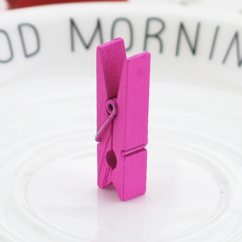 

100 Colorful Wooden Clips DIY Hand-Decorated Wooden Clips for Handicrafts, Photo Clips, Sealing Clips