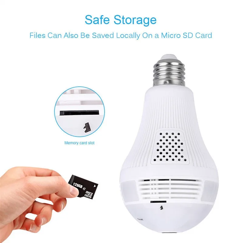 Moresave 360 градусов светодиодный свет 960P беспроводной панорамный дом безопасности WiFi CCTV рыбий глаз лампа ip-камера в форме лампы двухстороннее аудио