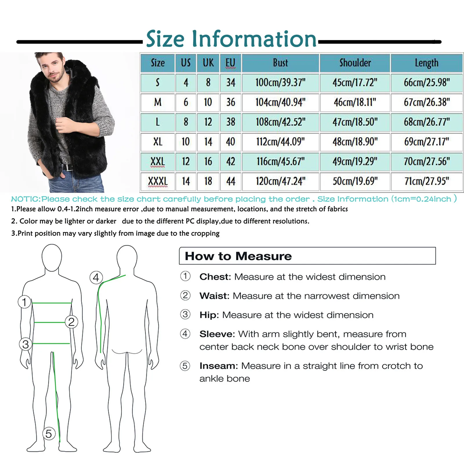 

Men Autumn Winter Faux fur hooded vest Sleeveless jackets Fashion Stand Collar Pure Color Waistcoat Vest Jackets Top Coat