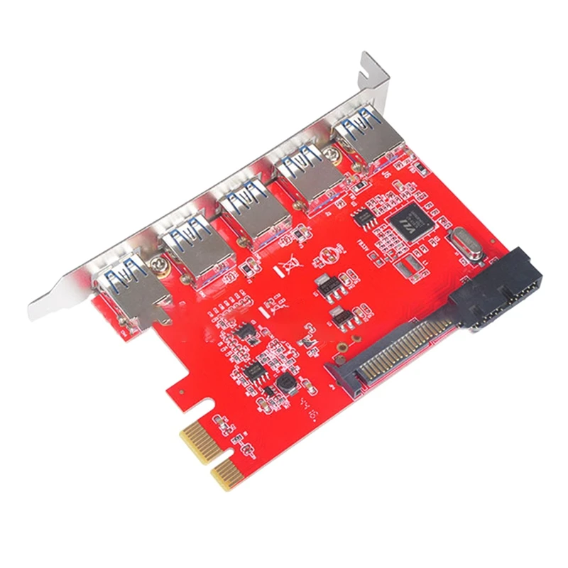 

Плата расширения для ПК PCIE на 5 USB 3,0 5 Гбит/с концентратор с SATA 15-контактным портом питания для настольного компьютера
