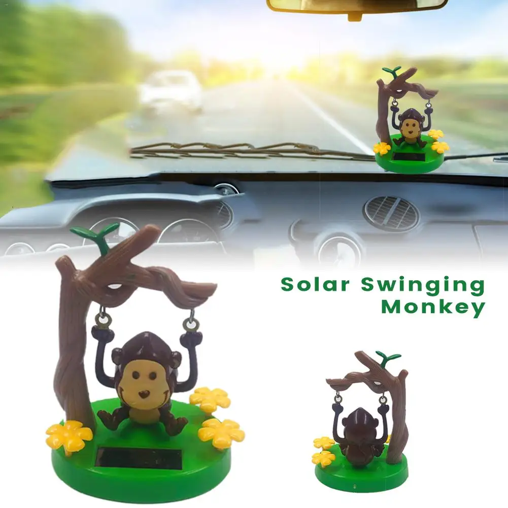 Solar Powered Doll Dancing Animal Shake Head Automatically Swinging Animated Bobble Dancer Toy Car Decor Kids Toy Gift Accessory