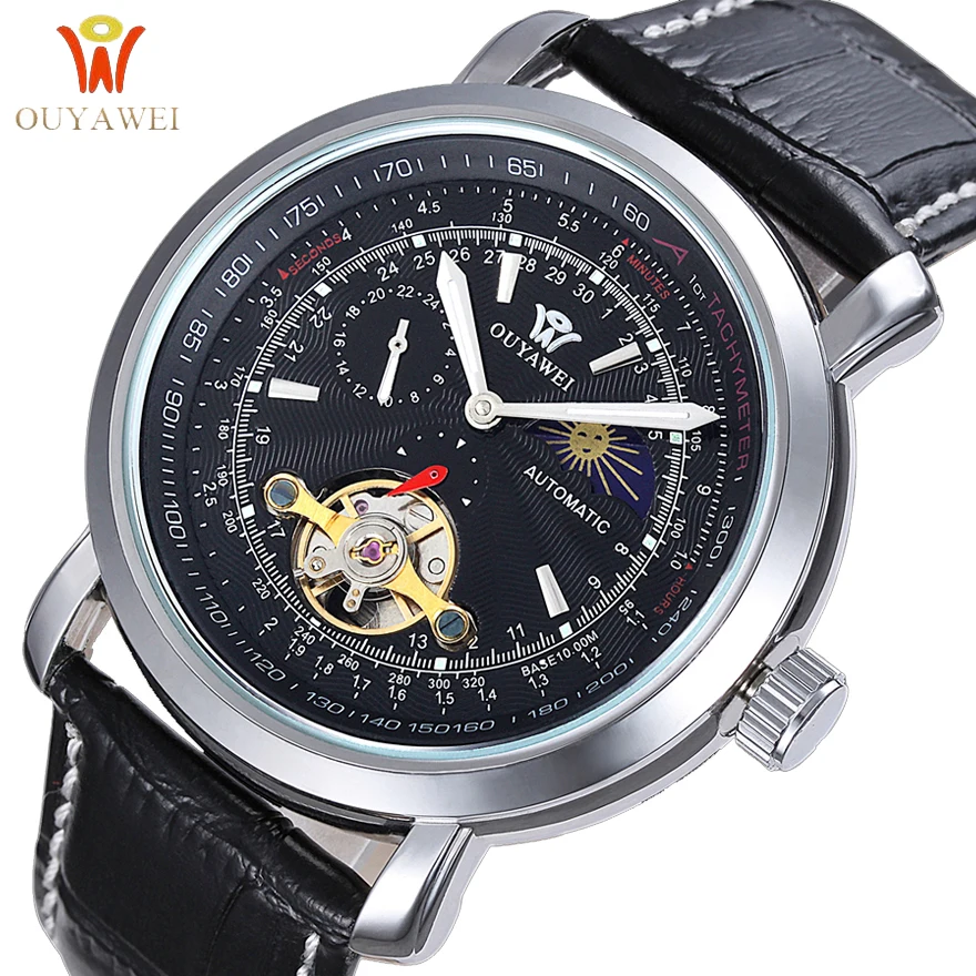 Высококачественные автоматические механические мужские часы с ремешком из