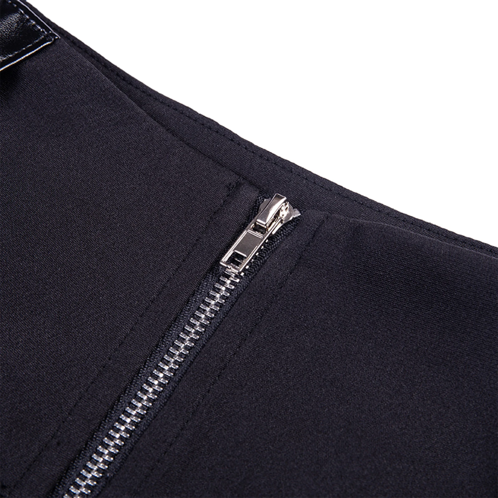 

Women's Mini Pleated Skirt y2k E-Girls Gothic High Waist Zip Front A-Line Skirt with Metal Chain 2021