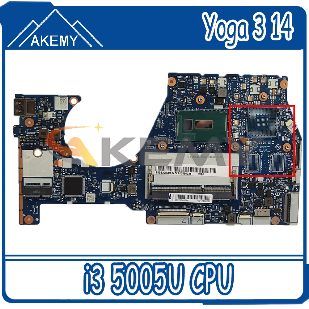 

Материнская плата для ноутбука Lenovo Yoga 3 14 Yoga 3-1470 BTUU1 NM-A381 5B20K78777 5B20K78776 CPU i3 5005U DDR3