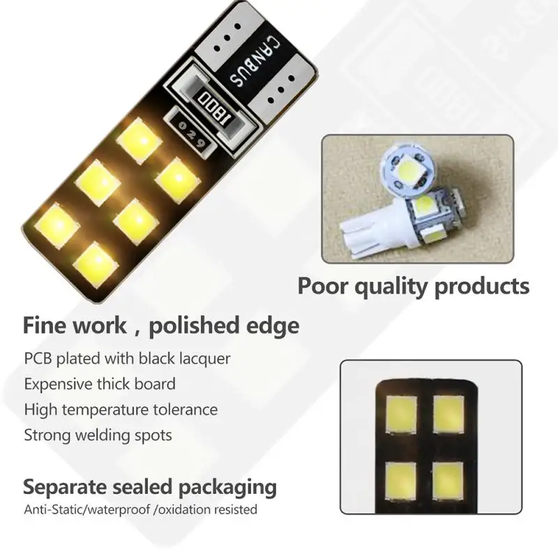 1 шт. T10 W5W автомобилей Canbus Светодиодная Лампочка 12 SMD 5630 5730 для боковой габаритный