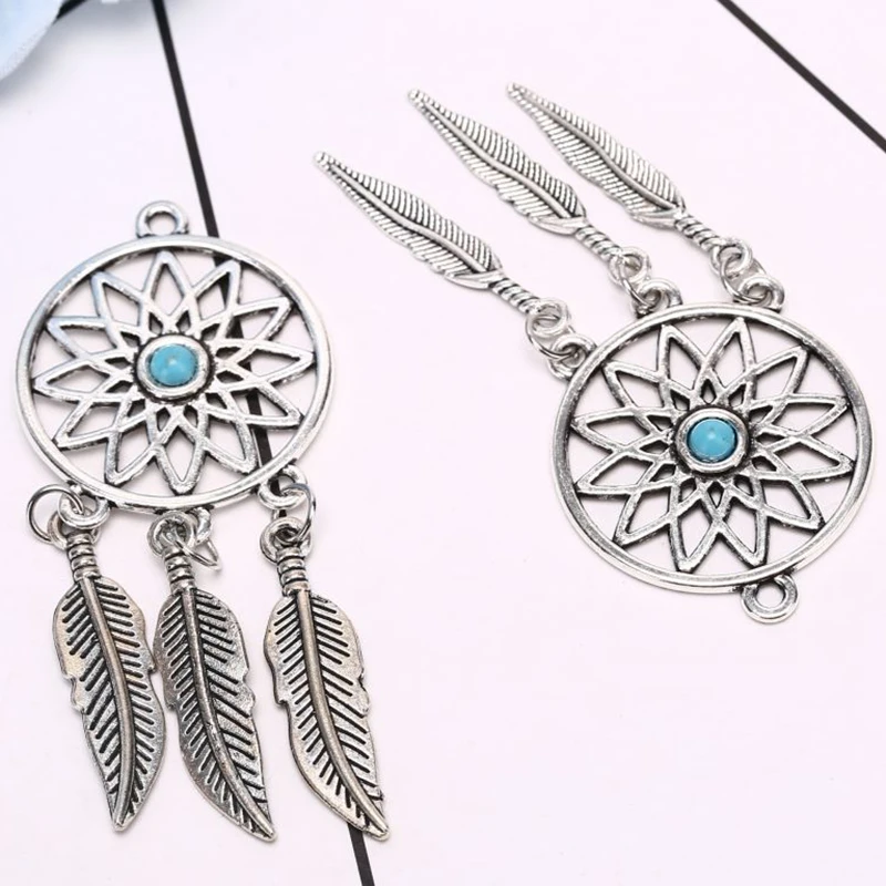 Новинка 5 шт. античный посеребренный Шарм Ловец снов для изготовления ювелирных