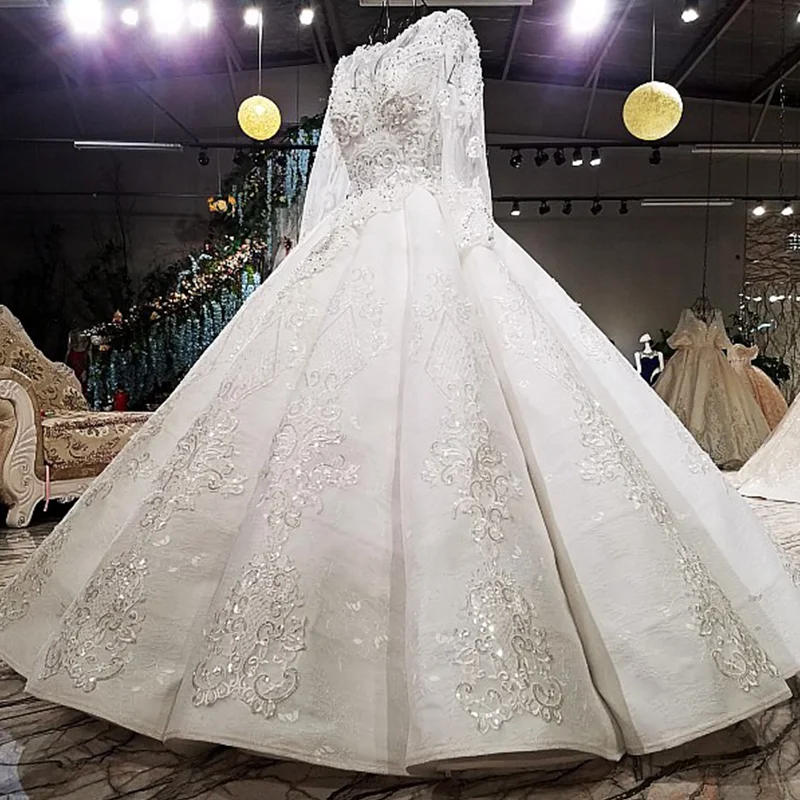 LS62312 подвенечное платье с длинным рукавом2018 Роскошное свадебное длинными