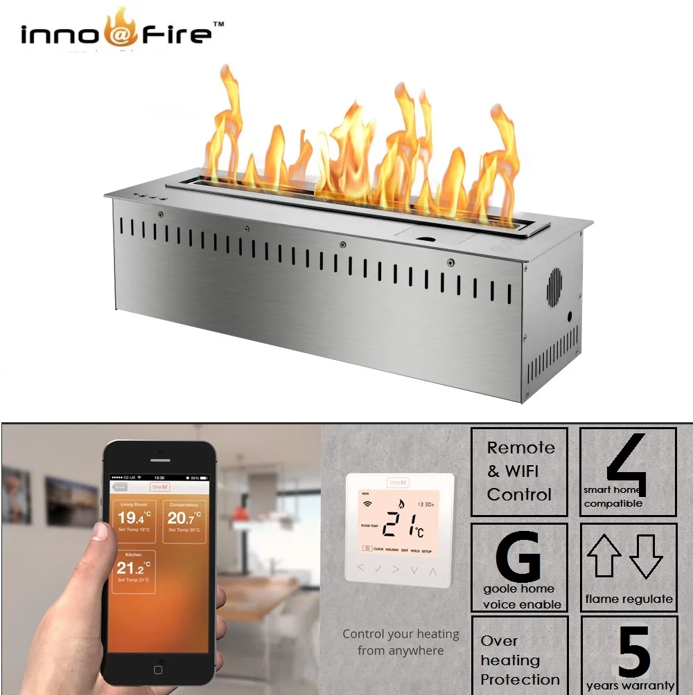 

Inno-Fire 30 inch L intelligent wifi remote control silver or black modern eletric etanolo caminetti decorativi
