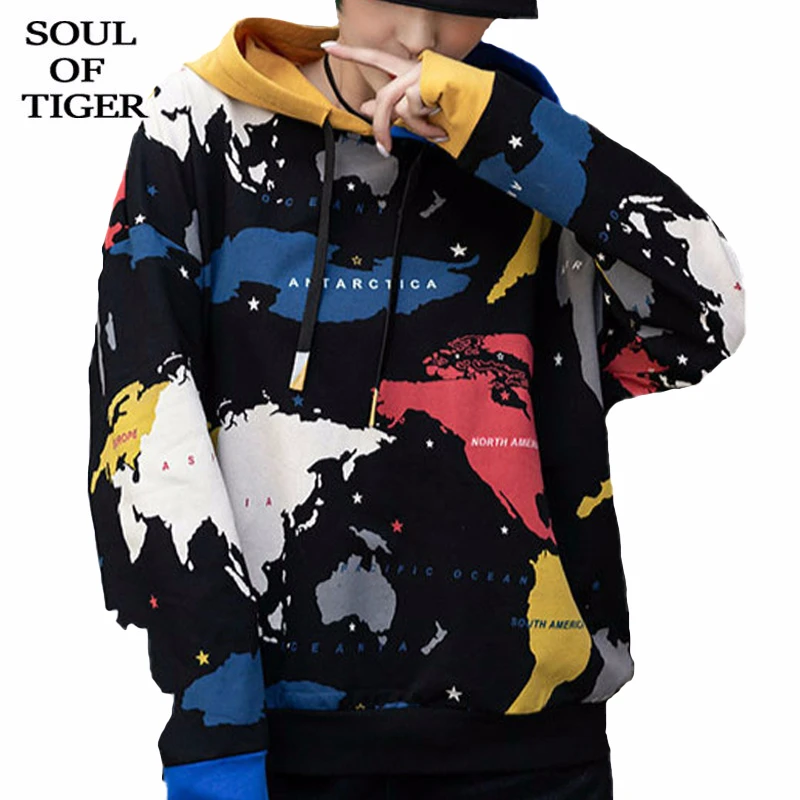 Женская толстовка с капюшоном SOUL OF TIGER винтажная кофта принтом в Корейском стиле