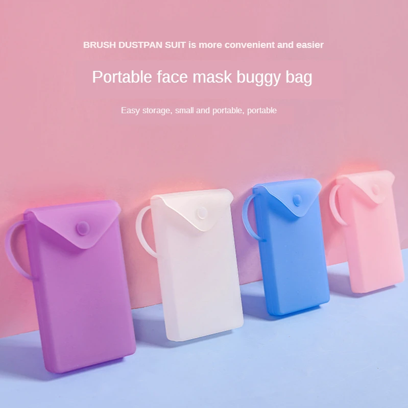 

Silicone Mask bag Portable Face Mask Holder Storage Box students Reusable Facemask Storage bag Mask Bag Dustproof Face Mask Case