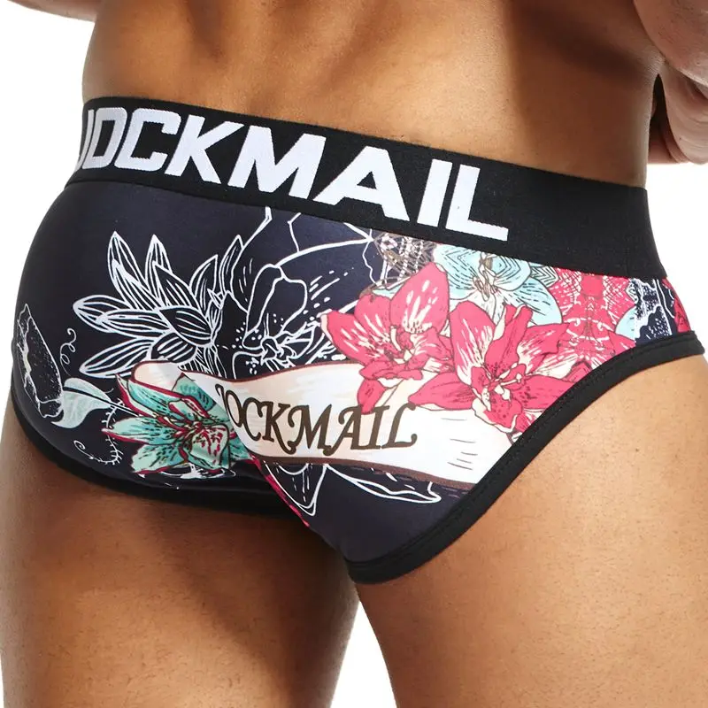 Мужские трусы с принтом JOCKMAIL нейлоновые карманом для пениса шелковое нижнее