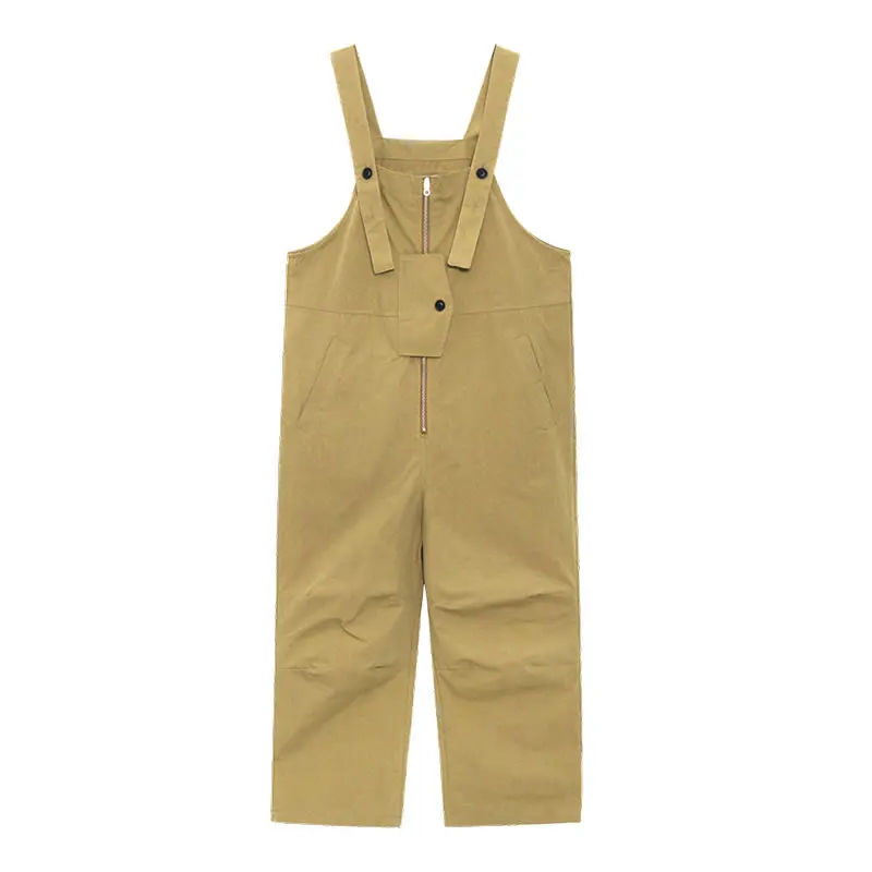

XITAO Women Backless Jumpsuits Contrast Color Fashion New Temperament Patchwork Pocket 2021 Summer All-match Women WMD1796