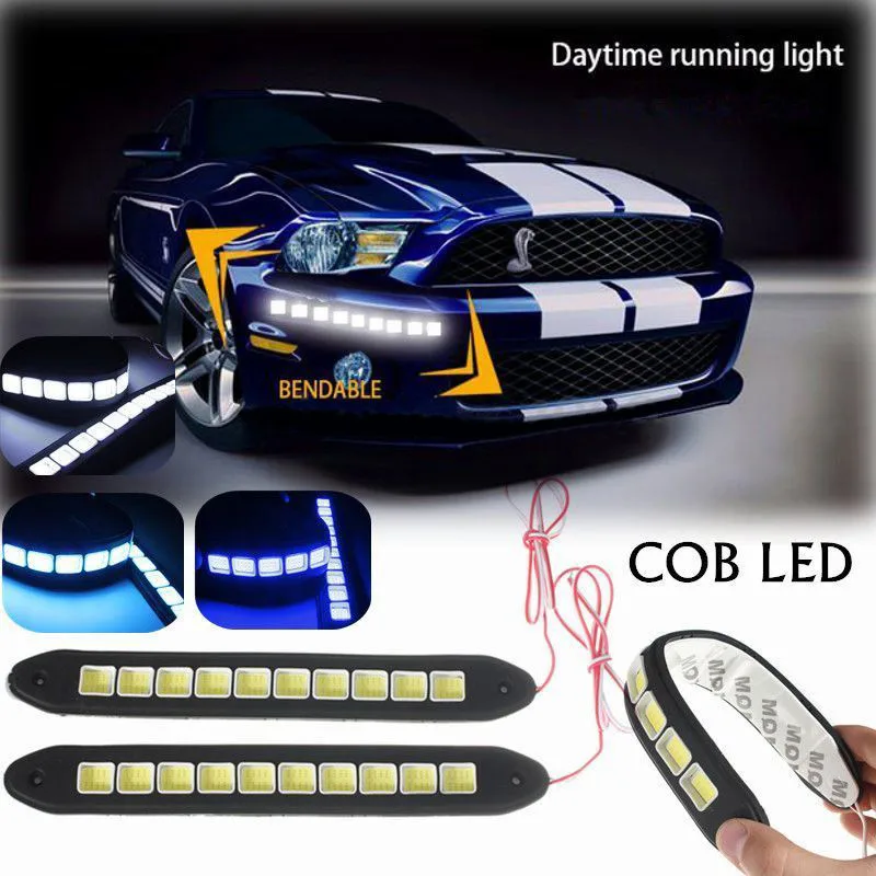 Новый супер яркий 1 шт. 10 светодиодный COB гибкий силиконовый дневной ходовой
