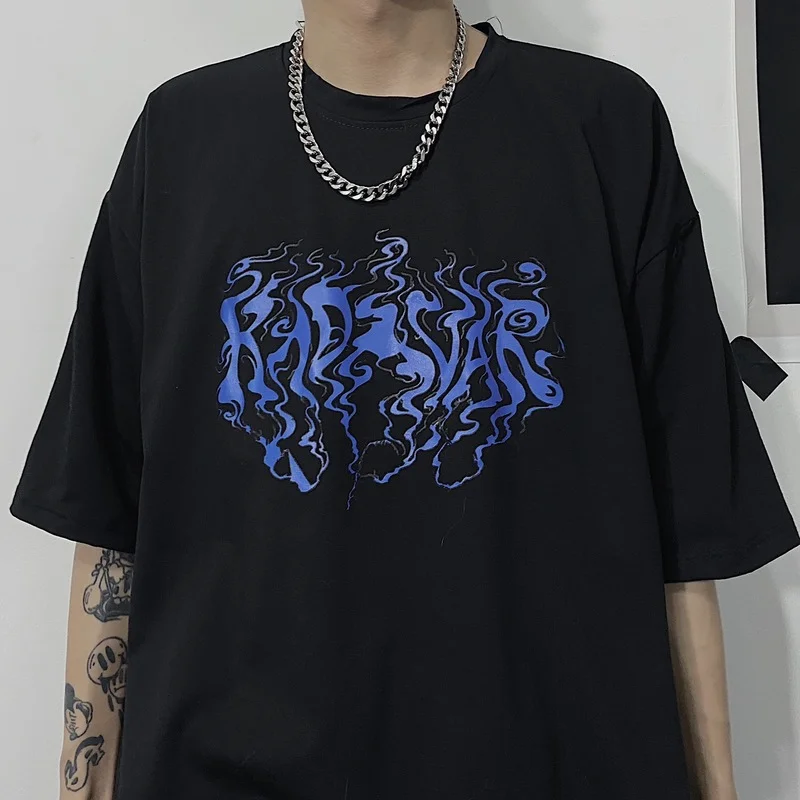 

HipHop T-shirt Men's Unisex Clothing Short Oversized Dark Style Butterfly Sleeve High Quality Loose T shirt Summer Cloth T-shirt