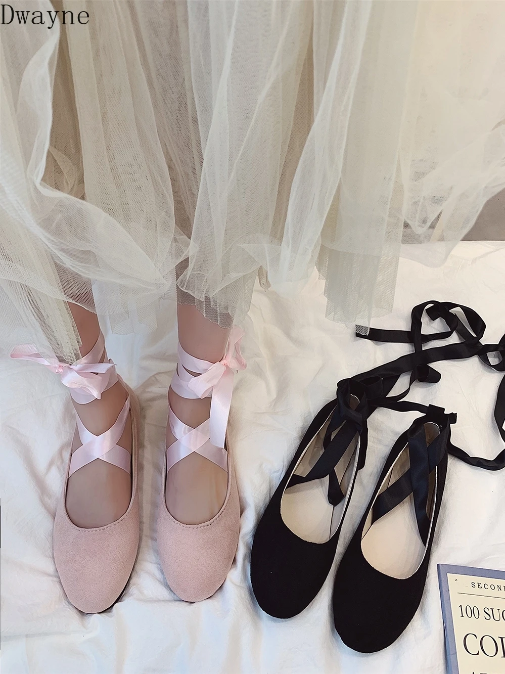 Женские замшевые туфли на плоской подошве мягкие Балетки с круглым носком