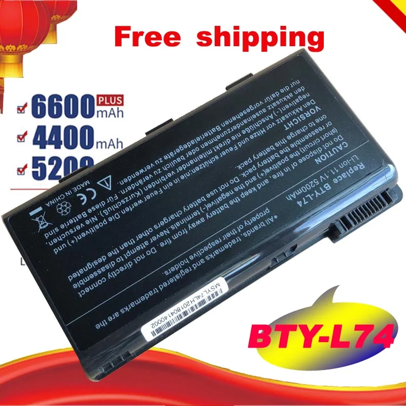 Фотоаккумулятор для ноутбука MSI L74 L75 A5000 A6000 CX500 CX500DX CX705X CX623 EX460 EX610 CX700 CX620 6 ячеек