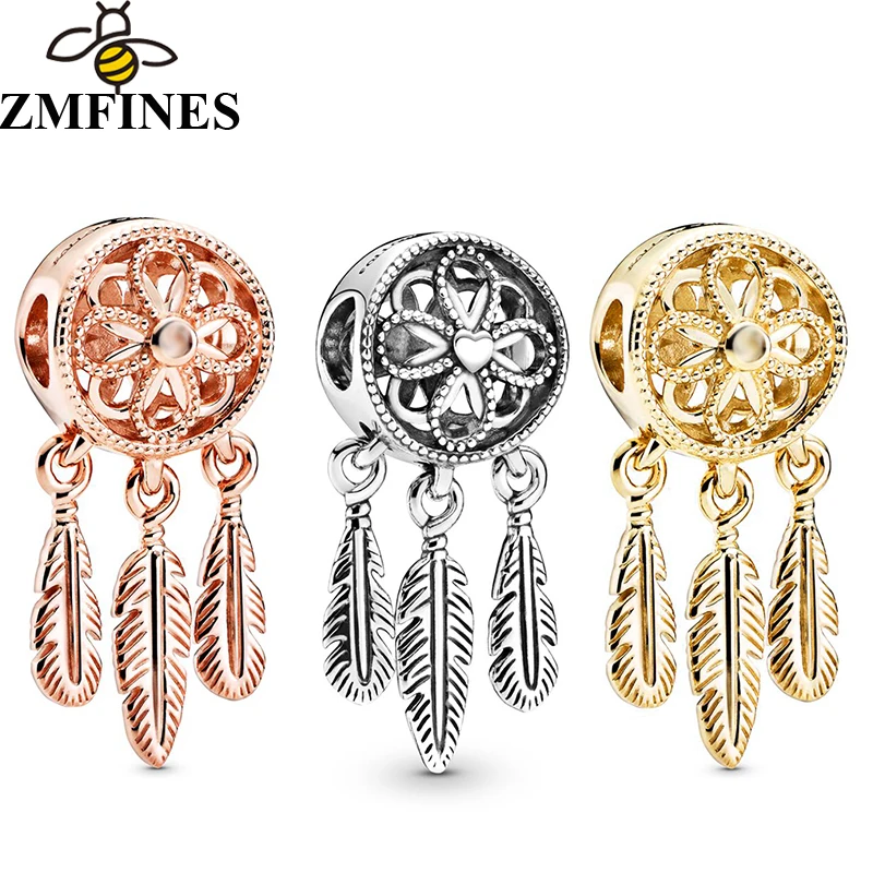 

2Pcs/Lot Hot Selling Silver Color Dreamcatcher Pendant Beads Fit Original DIY Brand Charm Bracelets Necklaces For Women Jewelry