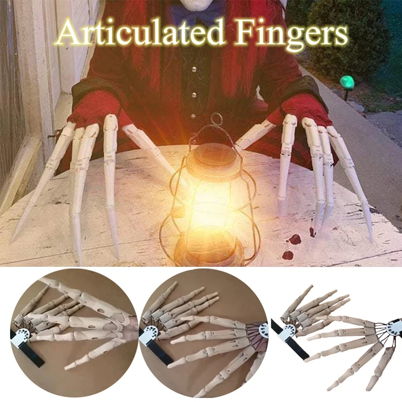 Dedo articulado de Halloween con extensiones flexibles, decoraci&oacute;n para fiesta, garra fantasma de terror, accesorios de miedo para Cosplay, movibles, 2021 regalos-2