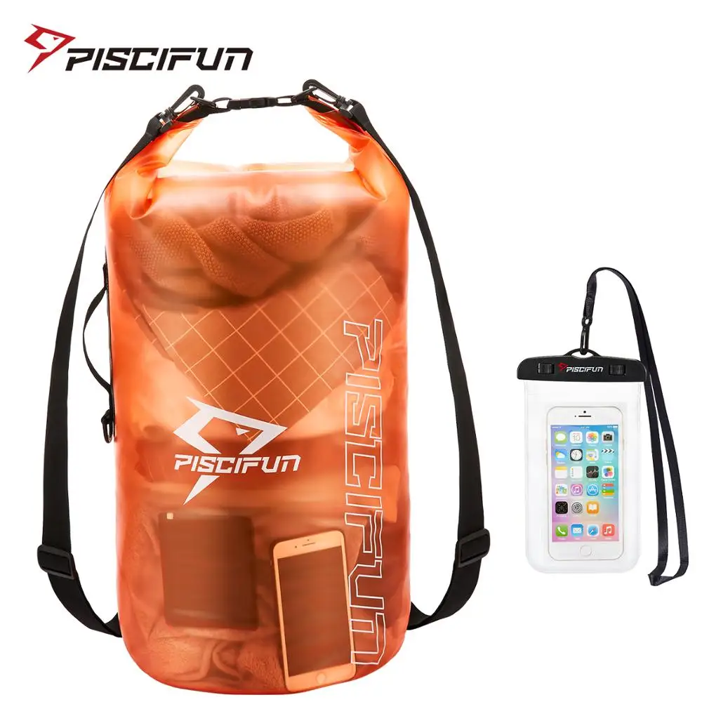 Piscifun Waterproof Dry Bag Outdoor Swimming Boating Floating Rafting Fishing Backpack 2L 5L10L 20L 30L 40L with Phone Case | Спорт и