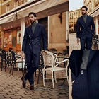 В винтажном стиле в полоску для мужчин смокинги высокого Женская модная весенняя Классическая обувь высокого качества двубортный пиджак Smart повседневные деловые вечерние пальто Комплект из 2 предметов