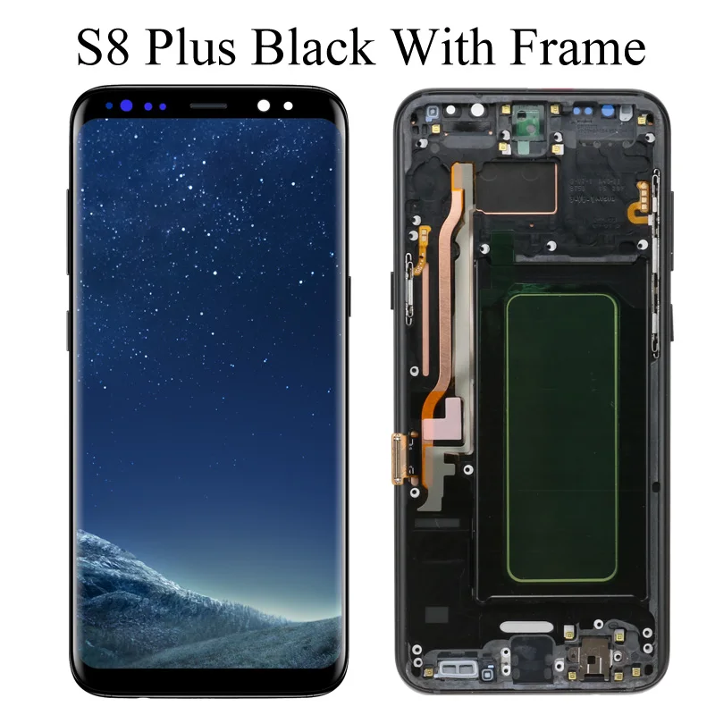 S8 Plus Black Frame S8 S8plus экран дисплея для SAMSUNG Galaxy S8 экран Замена ЖК сенсорный дигитайзер сборка G950F G955 с рамкой - Цвет: S8 Plus Black Frame
