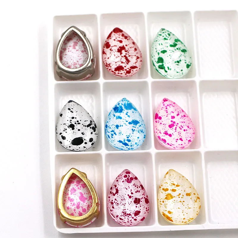 Новинка стеклянная Хрустальная оправа в форме капли острые Стразы для одежды |