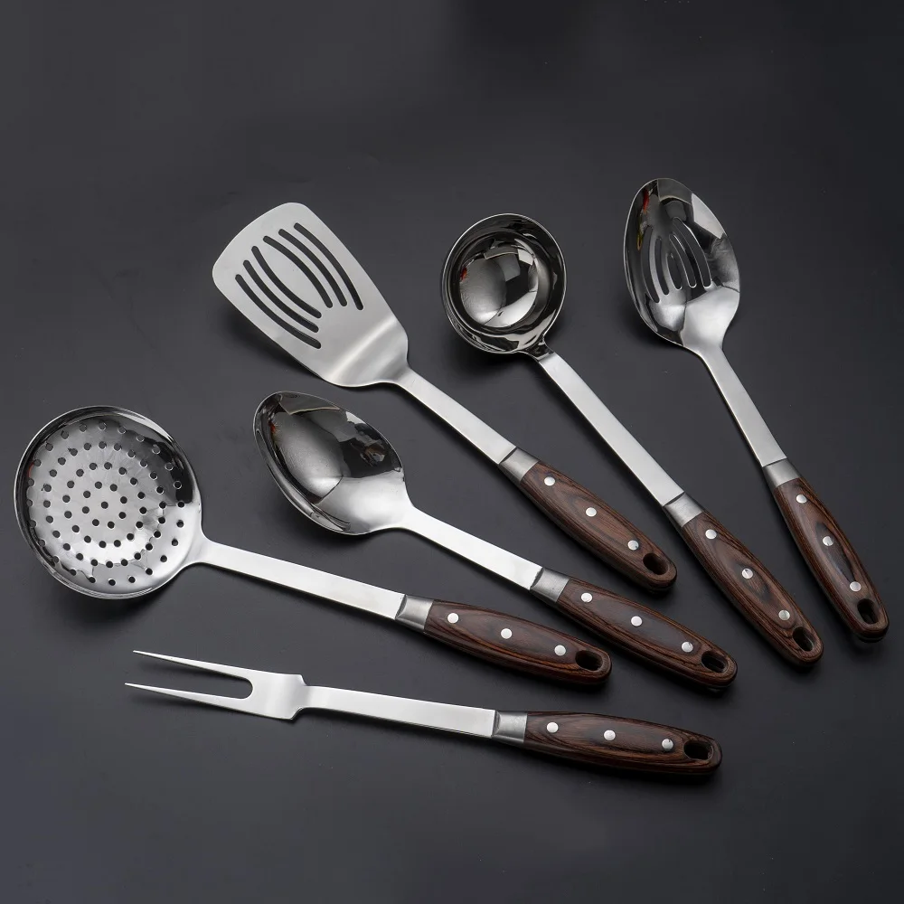 Кухонная утварь посуда набор из 6 предметов ложка скиммер с прорезями вилка
