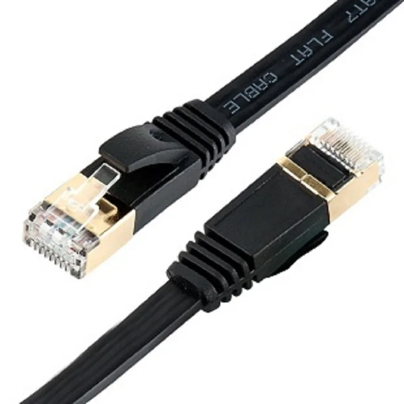 Черный Ethernet Кабель Cat 7 Cat7 1 м 2 3 5 плоский сетевой Соединительный кабель RJ45 SSTP Lan