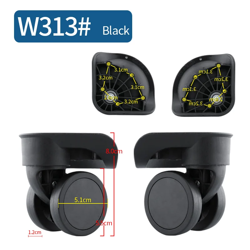 GZSZZ W313 trolley suitcase leather suitcase trolley universal wheel luggage accessories silent repair shock absorbing casters