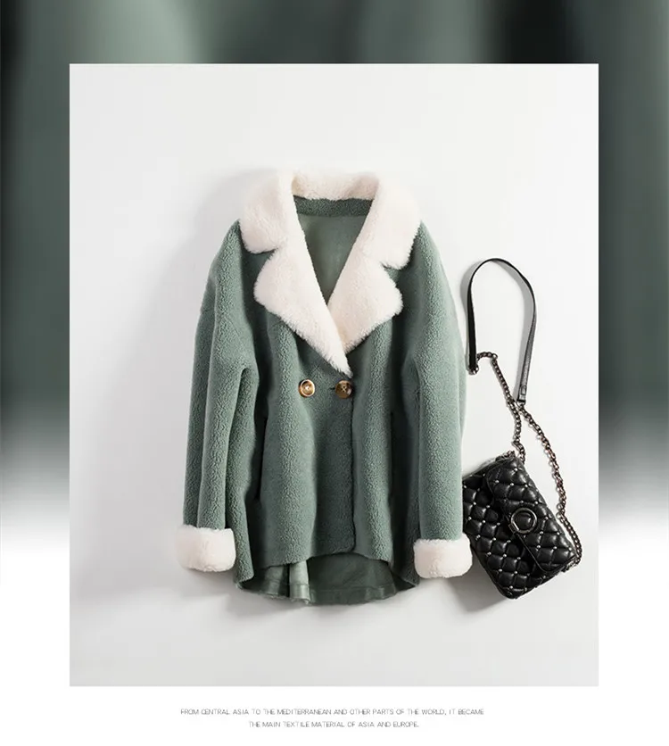 Autumn Winter Faux Fur Coats Women Warm Sheep Shearing Parka Ladies Fake Sheepkin Short Fur Jackets Female Wool Blends Outwear