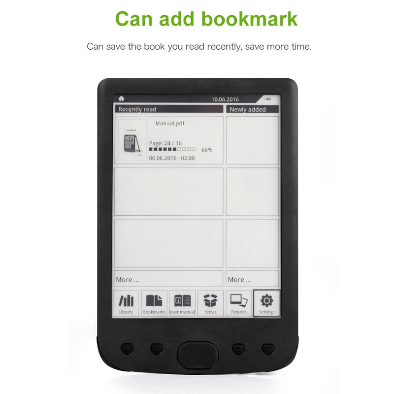 LCD E-Reader 6Inch HD E-Ink Ebook Reader Maximum Digital Electronic Book Built-In Battery 2500Mah--Black 4G | Электроника