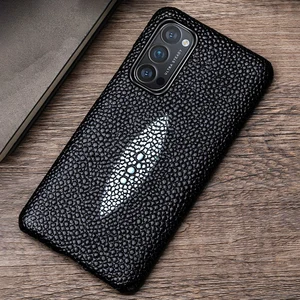 leather phone case for oppo find x2 r15 r17 reno z 2z 2f 3 4 pro ace 2 a5 a9 2020 a11x k3 k5 cases cowhide pearl fish back cover free global shipping