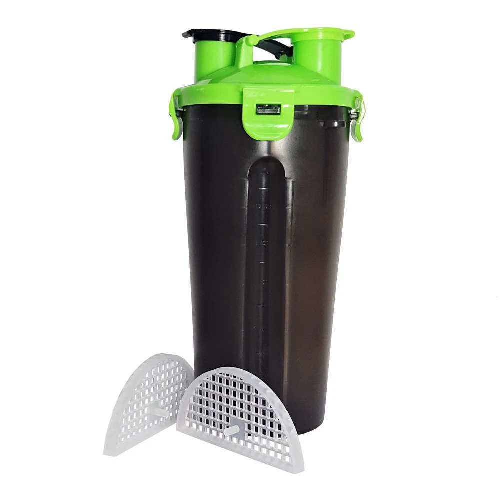 QuiFit 700 мл 2 в 1 протеиновый порошок шейкер бутылка для фитнеса тренажерный зал