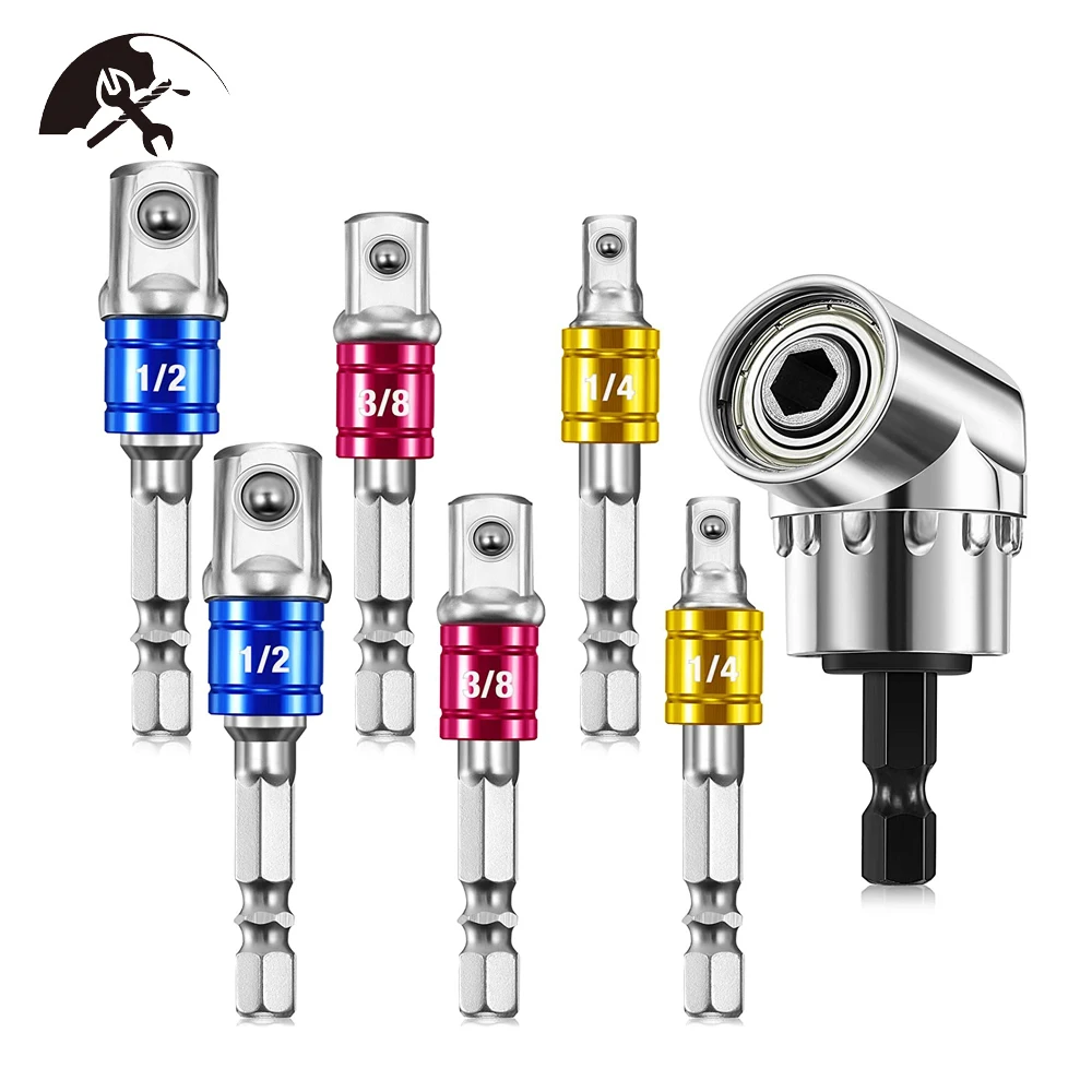 

Набор отверток патрон-адаптер регулируемые биты дрель угловой отвертка инструмент 7 шт. Универсальный адаптер удлинитель набор