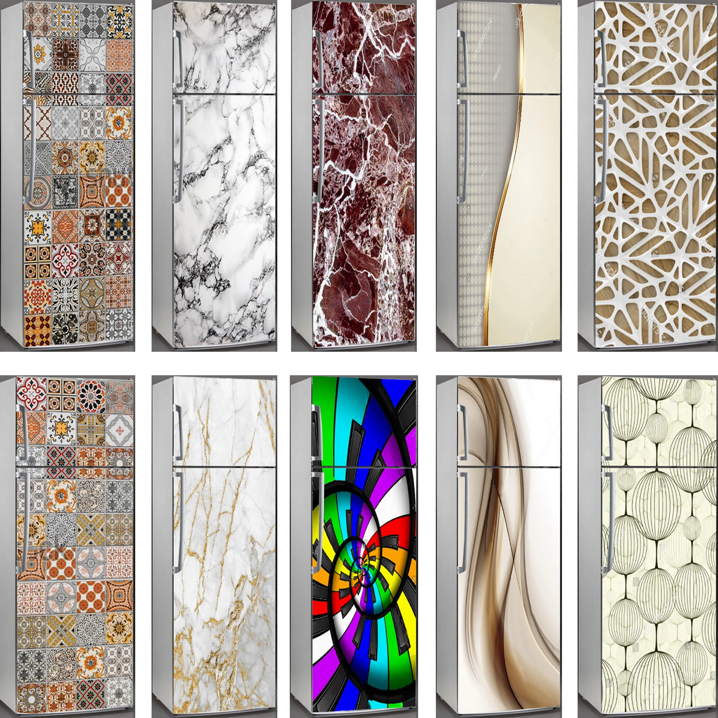 3D самоклеющиеся посудомоечная машина холодильник Обёрточная бумага наклейка на