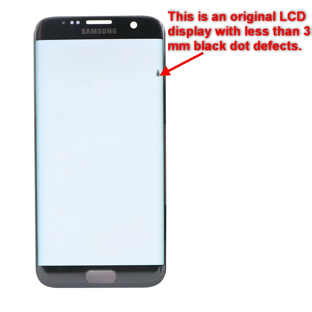 Супер AMOLED 5,5 ''lcd Замена с рамкой для SAMSUNG Galaxy s7 edge G935 G935F lcd сенсорный экран дигитайзер+ черный битый пиксель