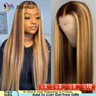 Прямая подсветка 4X4 парик на сетке бразильский парик из человеческих волос предварительно выщипанный медовый светлый цвет 13x1 парик на сетке Remy волосы для женщин