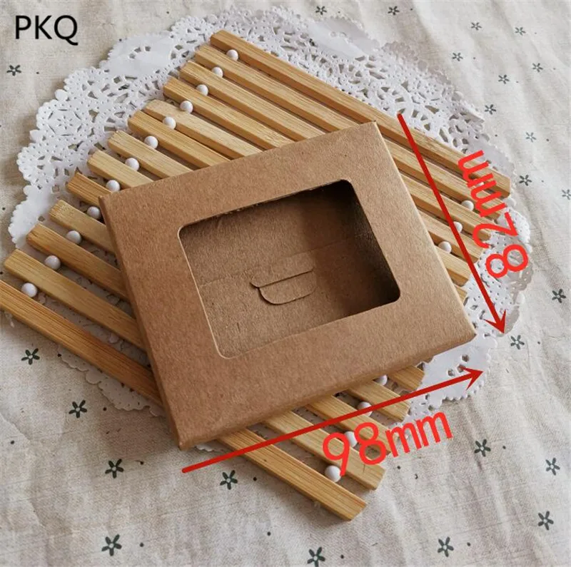 50 шт. винтажная чистая крафт-бумага коробка с окном DIY Многофункциональный Конверт коробка для открыток поздравительных открыток упаковочные коробки