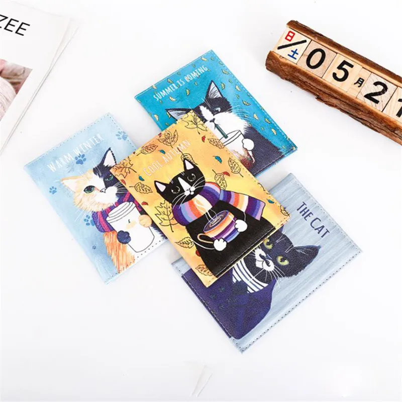 

Cute Cartoon Animal Cat Travel Passport Cover Passport Credit Card Holder Case PU Leather Business Card Passport Wallet
