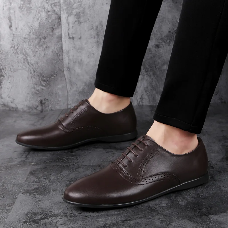 Обувь из натуральной коровьей кожи мужские оксфорды модные мокасины мужская