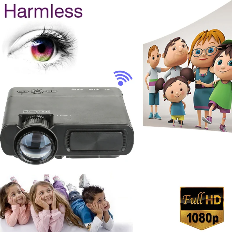 T5 Android 4 HD красный и синий 3D гигантский экран светодиодный домашний проектор с Wi Fi