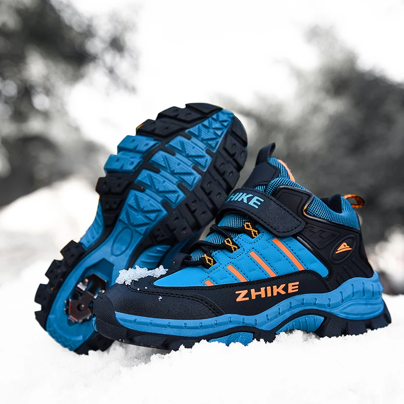 New Winter Children Hiking Shoes Kids Non-slip Snow Shoes Outdoor Boys Girls Warm Cotton Sneakers Kids Shoes Size 31-40