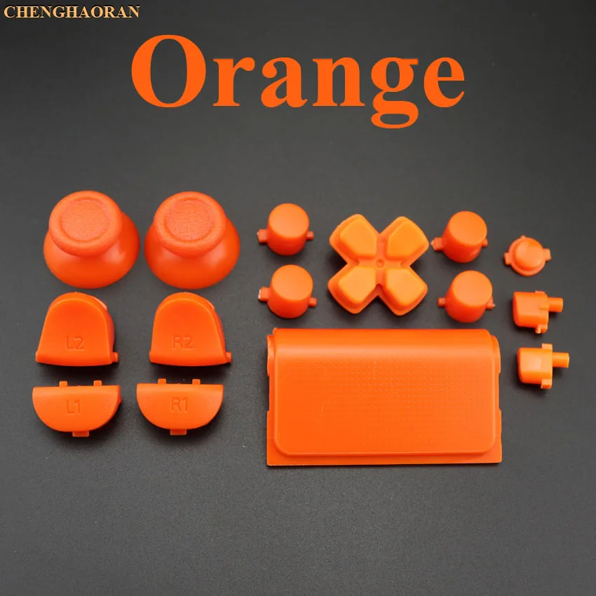 F Orange 1 Набор торцевых головок 17 Цвета Thumbsticks R2 L2 R1 L1 пусковых кнопок Mod Kit для Playstation Dualshock 4 PS4 2,0 DS4 010 011 1200 контроллер - Цвет: F Orange