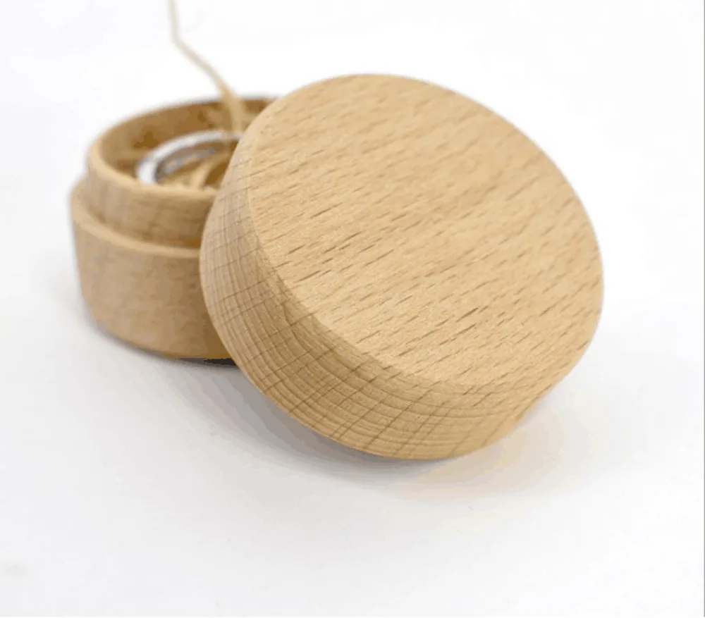 Круглый Деревянный Свадебный деревянная коробочка для колец держатель